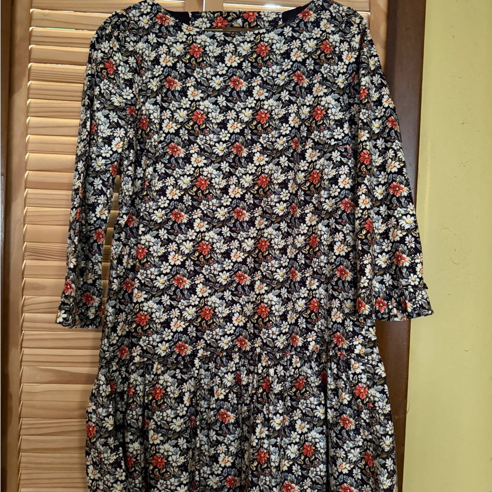 Free People Patterned Dress with 3/4 Sleeves